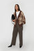 Fuzzy oversized plaid cardigan in fudge plaid — main image