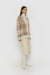 Fuzzy oversized plaid cardigan in pumice stone plaid — main image