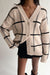 Oversized plaid cardigan in coffee bean tuffet — image