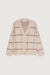Oversized plaid cardigan in pumice stone fossil — main image