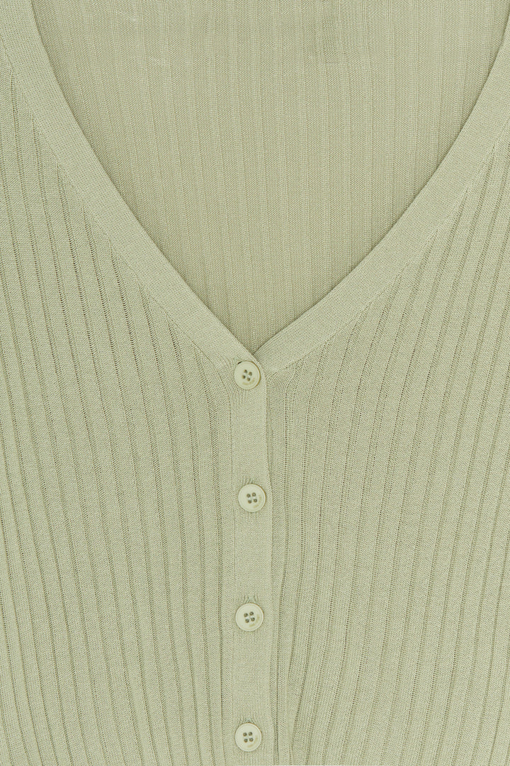 LONG SLEEVE CARDIGAN in Desert Sage — alternate angle