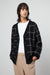 Grid cardigan in black oatmeal grid — main image