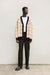 Grid cardigan in oatmeal black grid — main image