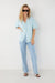 Oversized collared cardigan in blue glow — main image