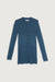 Long ribbed cardigan in teal — main image