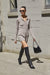 Long ribbed cardigan in warm taupe — main image