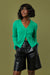 Ribbed cardigan in lucky green — main image
