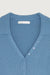 Rib-knit collared button up in misty blue — main image