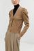 Puffy shoulder cardigan in lead gray — main image