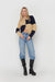 Large checkered cardigan in midnight navy pale khaki — main image