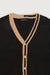 Chunky cardigan in black warm beige — main image