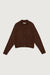 Cable knit button up cardigan in chocolate fondant — main image