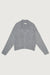 Cable knit button up cardigan in medium heather grey — main image