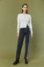 Asymmetrical zip front top in white — main image