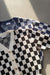 Checkered cardigan in black checker — main image