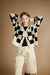 Checkered cardigan in black checker — main image