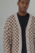 Checkered cardigan in chocolate checker — main image
