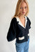 Collared cardigan in black cream — main image