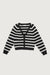 Striped cardigan in black cream stripe — main image