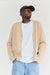 Classic fit cardigan in heather beige — main image