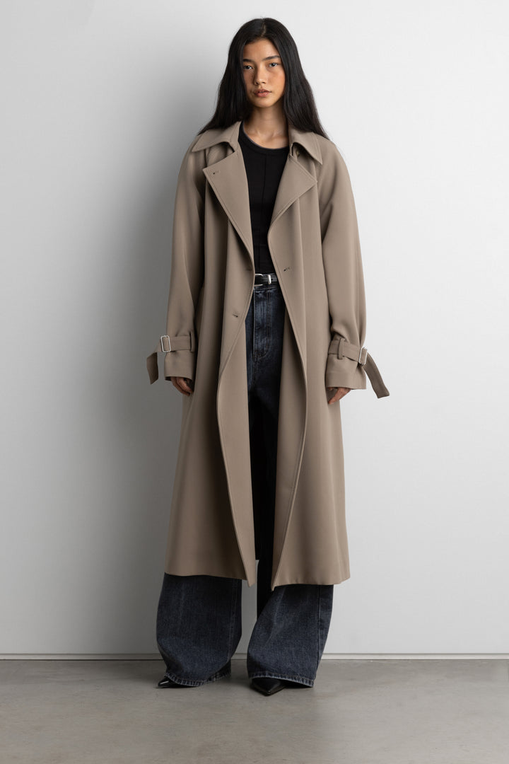 OVERSIZED TRENCH COAT in Brindle — alternate angle
