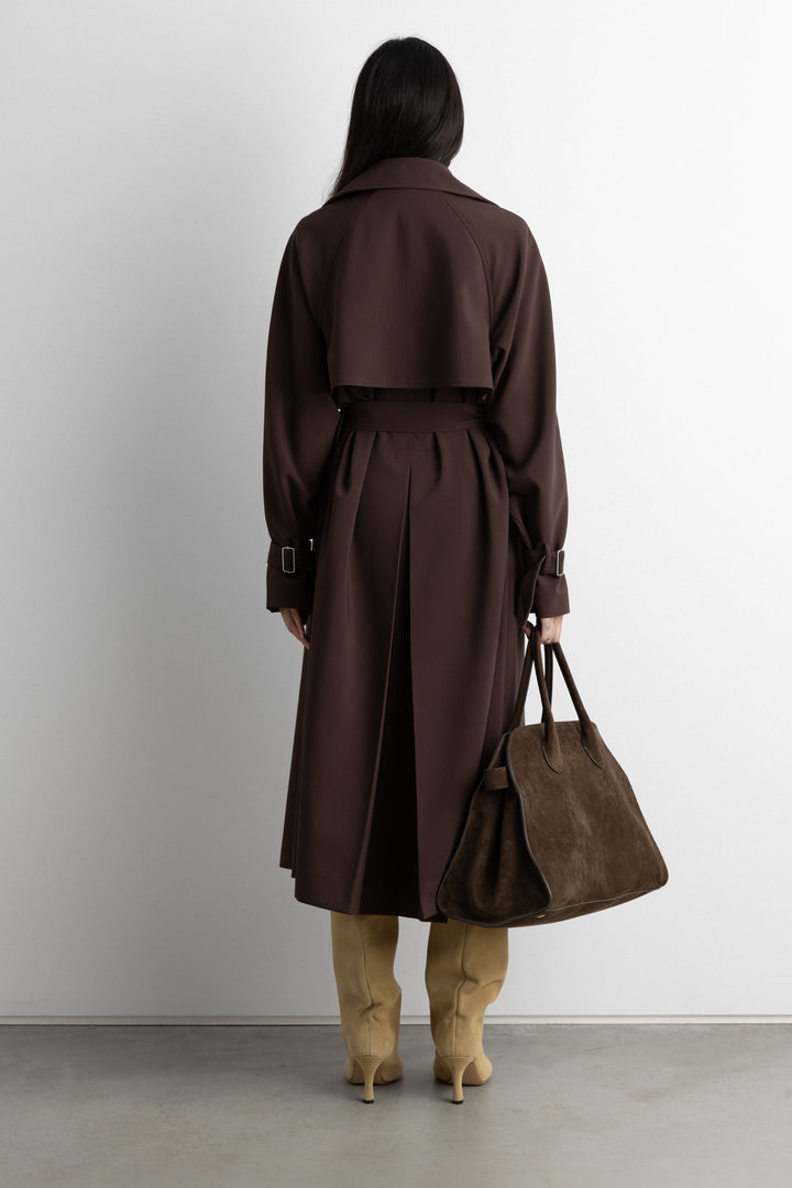 OVERSIZED TRENCH COAT in Coffee Bean — alternate angle