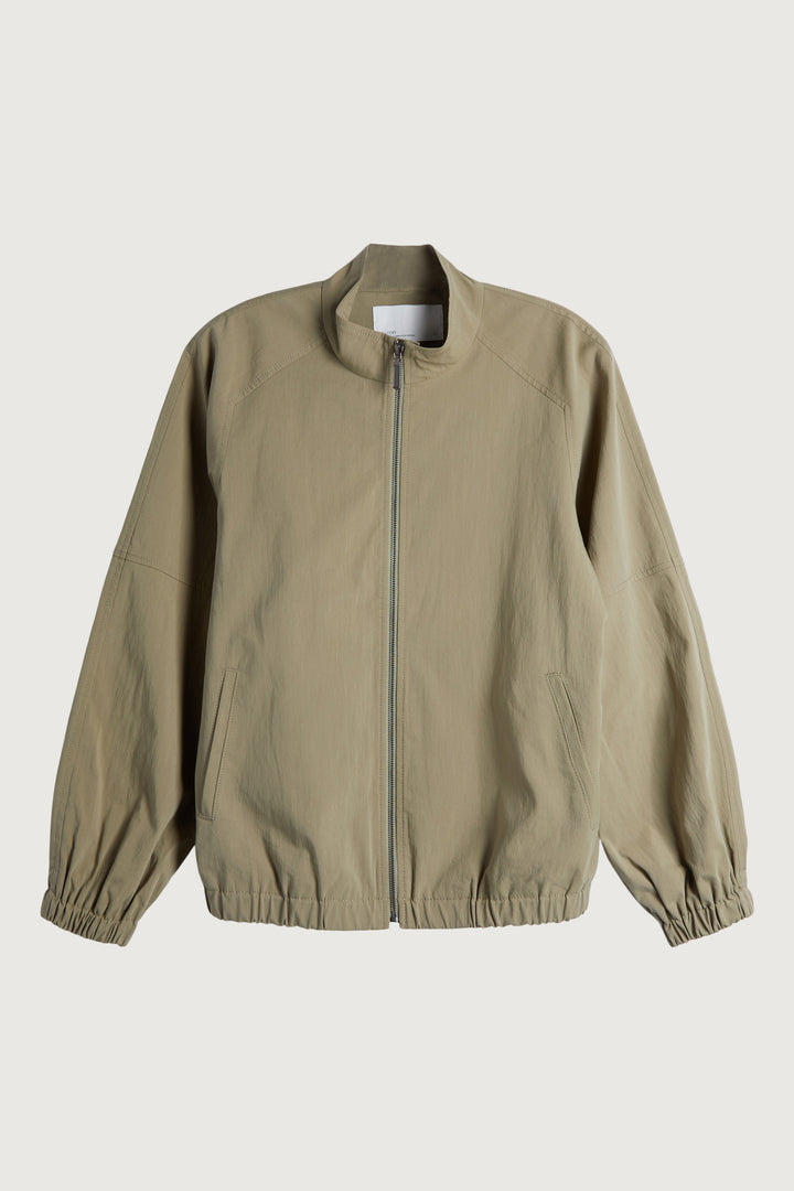 COTTON NYLON COACH JACKET in Dark Aloe — alternate angle