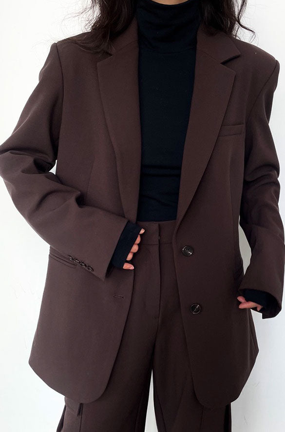 OVERSIZED BLAZER in Coffee Bean — alternate angle