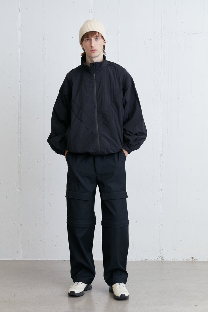 NYLON ZIP-UP JACKET in Black — alternate angle