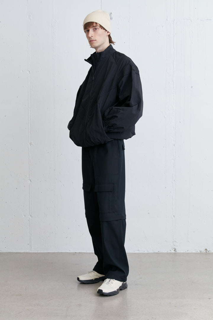 NYLON ZIP-UP JACKET in Black — alternate angle