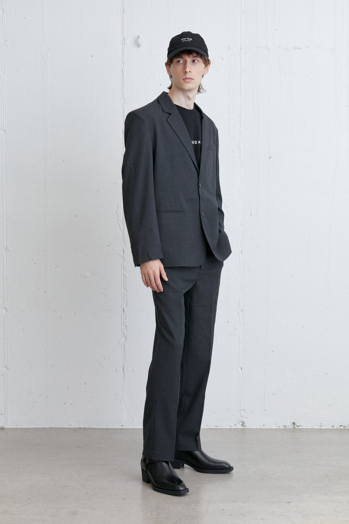 RELAXED FIT BLAZER in HEATHER DARK CHARCOAL — alternate angle