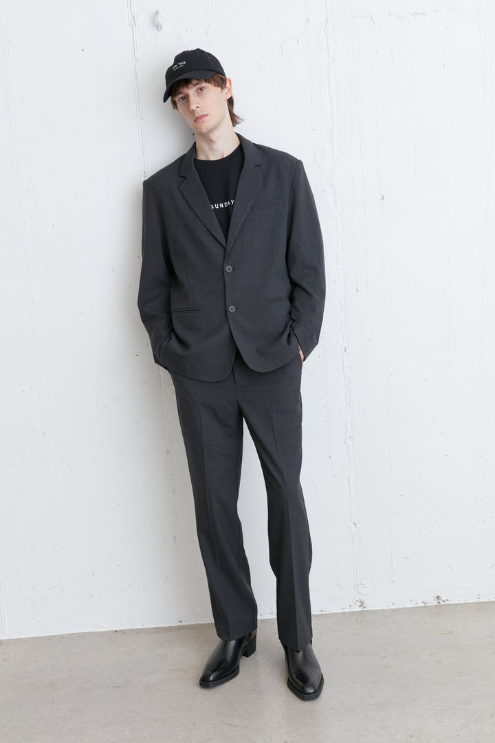 RELAXED FIT BLAZER in HEATHER DARK BROWN — alternate angle