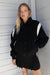 Varsity wool blend bomber in black — main image