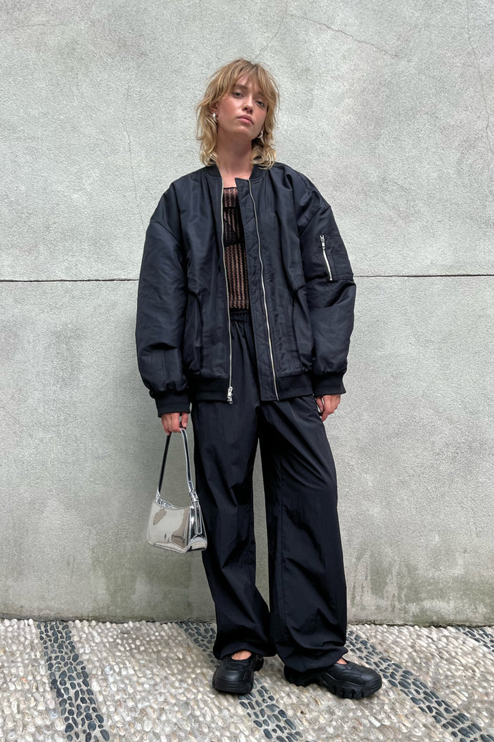 BOMBER JACKET in Black — alternate angle