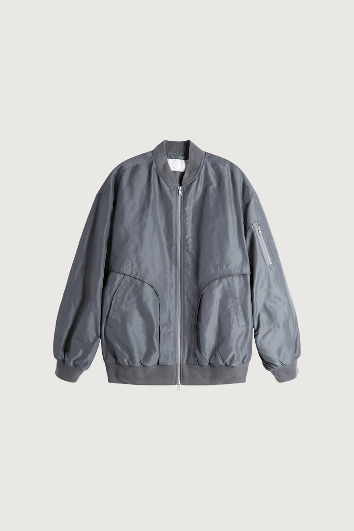BOMBER JACKET in Gunmetal — alternate angle