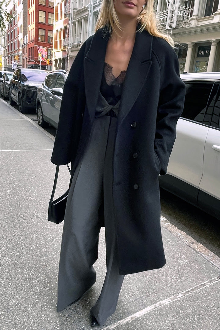 WOOL BLEND COAT in Black — alternate angle