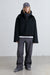 Boxy wool blend jacket in black — main image