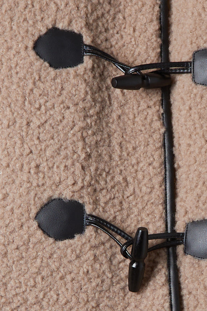 SHERPA JACKET WITH TOGGLE FRONT in Taupe Grey — alternate angle