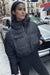 Cropped puffer jacket in black — main image