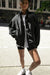 Nylon track zip-up jacket in black — main image