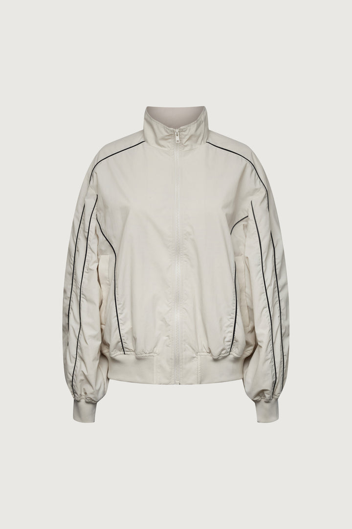 NYLON TRACK ZIP-UP JACKET in Seashell — alternate angle