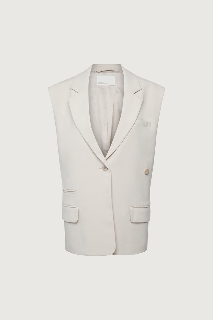 SUITING BLAZER VEST in Seashell — alternate angle