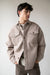 Wool blend button front shirt in mocha meringue — main image
