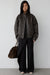Vintage inspired vegan leather bomber jacket in vintage black — image