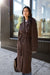 Wool-blend trench coat in dark cocoa — main image