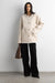 Wool-blend contrast stitch scarf jacke in oatmeal — main image