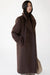 Wool-blend double breasted coat with pockets in dark cocoa — main image