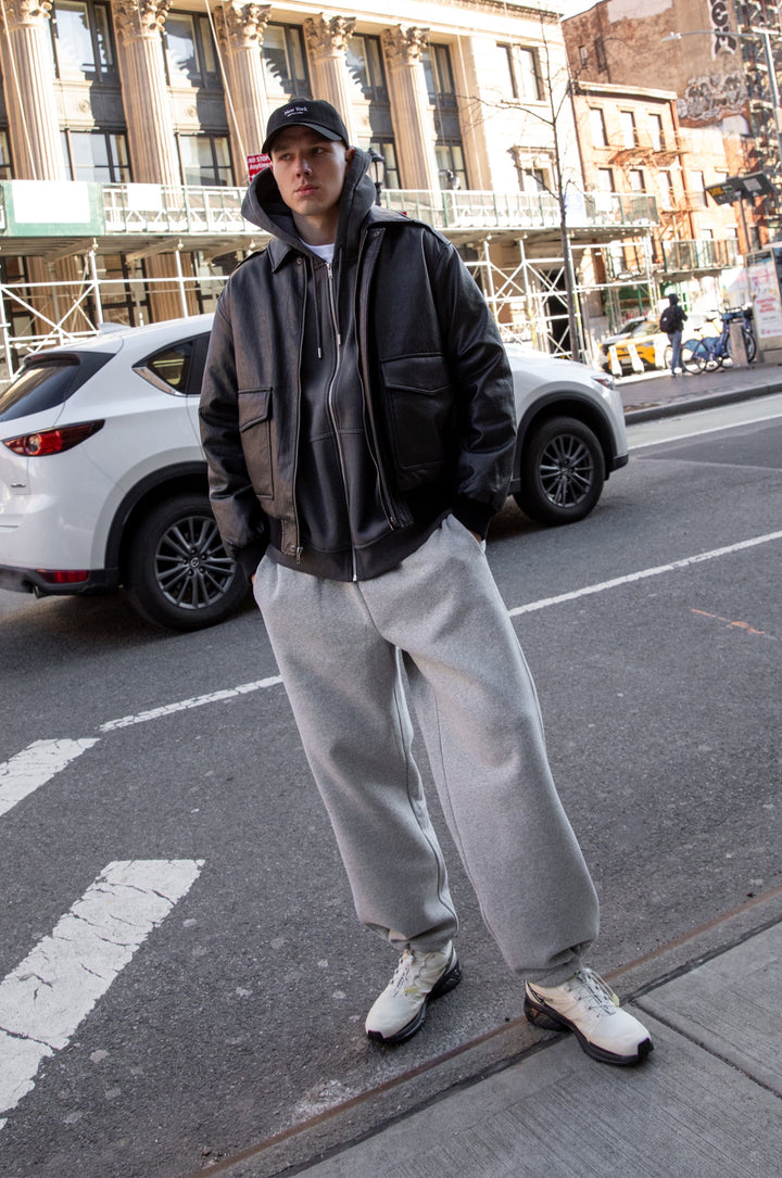 VEGAN LEATHER BOMBER JACKET