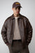 Vegan leather bomber jacket in turkish coffee — main image