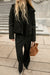 Vegan suede sherpa aviator jacket in black — main image